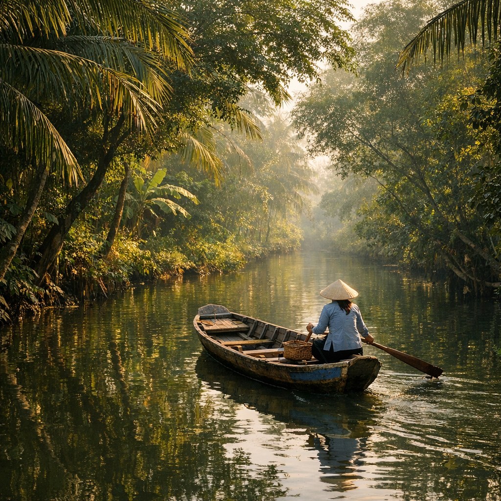 can tho mekong delta canal boat vietnam travel